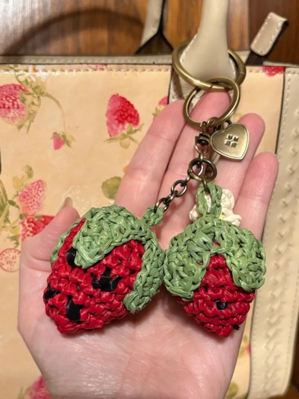 NWT-Patricia Nash-SET-Curry Tote, Fira Frame Wallet & Bag Charm-Strawberry-$337